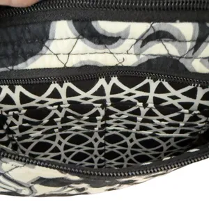 Vera Bradley Night and Day Quilted Crossbody Bag‎ Black White Small Messenger thumbnail 10