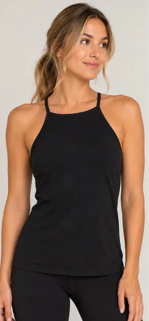Beyond Yoga black halter neck tank top in size M thumbnail 1