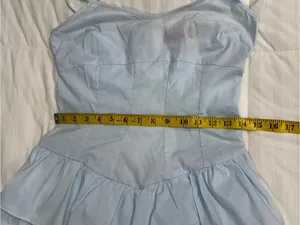 Edikted Light Blue Ruffled Romper. thumbnail 6