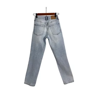 AERO Aeropostale Destroyed Stretch Blue Denim Straight Mom Jeans Size 000 thumbnail 3