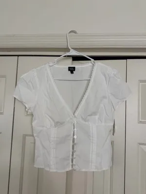 White Button-Up PacSun Top thumbnail 3