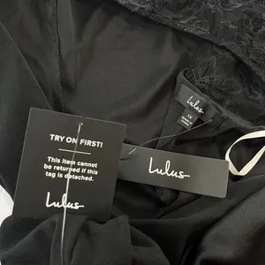NWT Lulus True‎ Passion Black Lace V Back Sleeveless Mermaid Maxi Dress Size 1X thumbnail 11