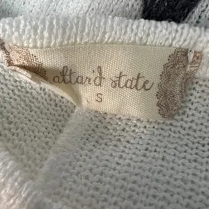 Altar'd State Star Print Knit Sweater Womens Small Stretch Oversized Patriotic thumbnail 3