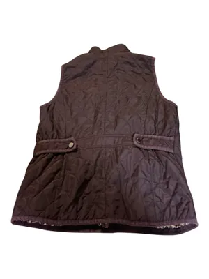 Charter Club Petite Brown Quilted Vest with Leopard Lining - Size P/S thumbnail 2