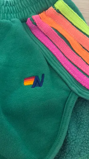 Aviator Nation green stripe shorts thumbnail 3