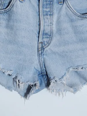 Levi's 501 Light Wash Cutoff Denim Shorts Size 27 thumbnail 2