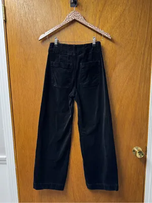 Maeve Anthropologie Colette Wide Leg Velvet Pants Black 25 thumbnail 13