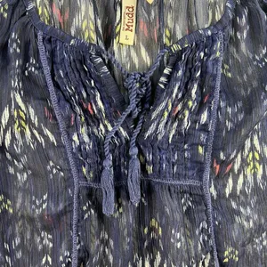Y2K Mudd L Large Top Sheer Aztec Graphic‎ Whimsygoth Fairy Boho Grunge Women's thumbnail 3
