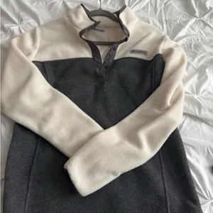 Columbia Women's Two-Tone Cowl Neck Sweater - Cream and Gray thumbnail 1