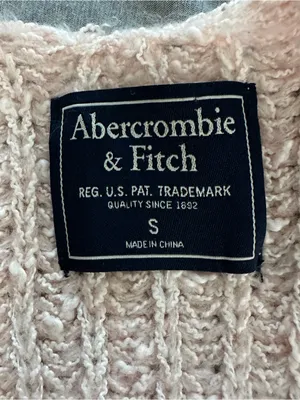 Abercrombie Women’s Small Blush Pink Cable Knit Open Front Cardigan thumbnail 4