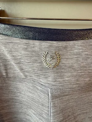 Victoria’s Secret PINK Gray High Waist Leggings Metallic Waistband Size Small thumbnail 4
