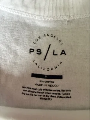 PS/LA White Cotton Crop T-Shirt with Cocktail Glass Print, Size M thumbnail 3