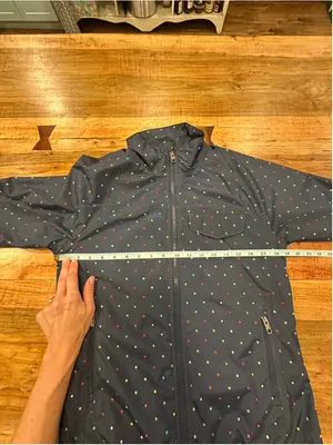The North Face Women's Windbreaker Polka Dot Jacket Navy Blue Full Zip Size S thumbnail 11