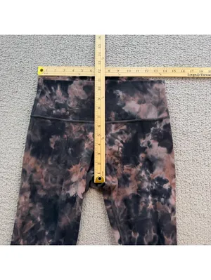 Lululemon Wunder Under Crop Leggings Women’s 6 S Brown Black Tie Dye 28 Waist thumbnail 3