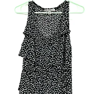 Danny and Nicole size small black‎ with white polka dots sleeveless tiered dress thumbnail 3