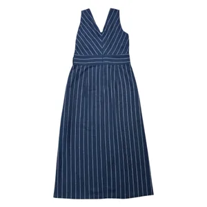 Le Lis Navy and White Pinstripe V-Neck Sheath Column Dress‎ Size Medium Business thumbnail 6