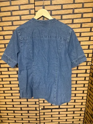 Faded glory denim snap front top size large thumbnail 2