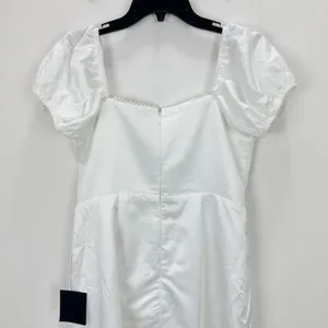 Lulus Adorable Poise White Pearl Puff Sleeve Mini Dress Satin Party Large NWT thumbnail 7