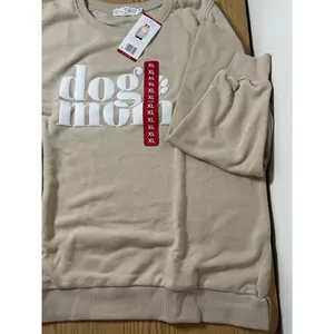 New Women’s State of Mind Dog Mom Sweatshirt Tan Oatmeal size XXL thumbnail 2