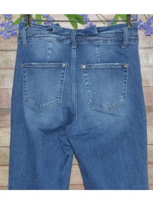 Rockin C Jeans Womens 28 Bell Bottom Flare Highrise Paper Bag Waist Retro Rodeo thumbnail 7