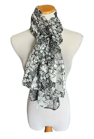 NWT Womens Rachelle Floral Print Summer Iridescent Sheen Scarf thumbnail 1