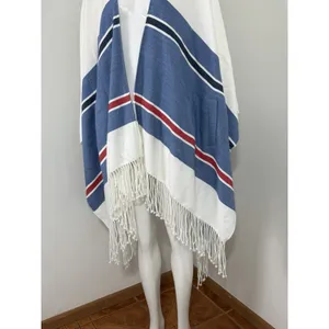 MER SEA Women’s Classic Travel Wrap Poncho Shawl Fringe Sweater One Size thumbnail 4