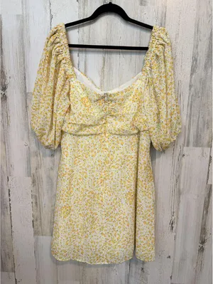Showpo Women's US 14 Yellow Floral Off-Shoulder Puff Sleeve Mini Dress thumbnail 11