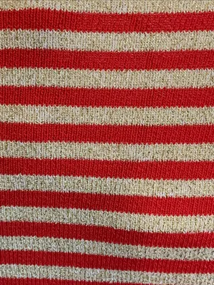 🚨🚨🚨BOGOHO🚨🚨🚨Boston Proper Striped Lace-Up Top - Red & Gold Shimmer-M thumbnail 12