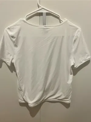 aerie White Crewneck Short Sleeve Top thumbnail 4