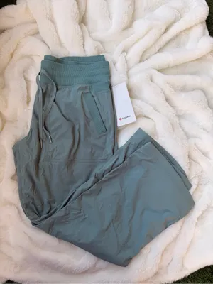 lululemon athletica Olive Green Drawcord Wide-Leg Track Pants thumbnail 8