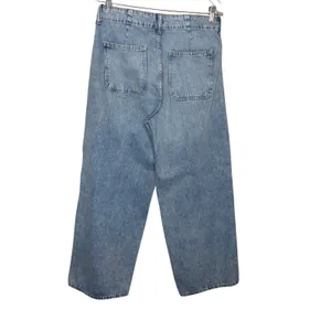 Old Navy High Rise Baggy Wide Leg Jeans Size 2 Denim Patch Pocket thumbnail 4