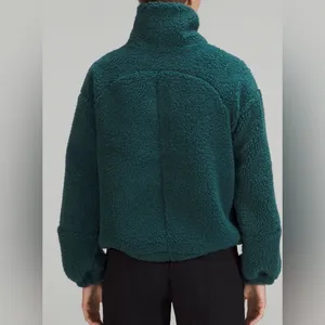 lululemon‎ Cinchable Fleece Zip Up Jacket Sz 6 Green Jasper thumbnail 2