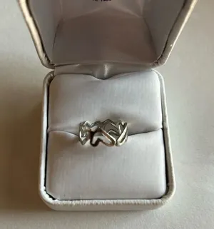 3/$20 Silver Tone Heart Love Multiple Patterned Circle Ring Size 5 thumbnail 1