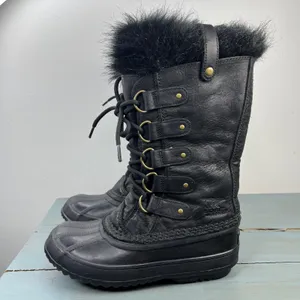 Sorel Tofino Black Waterproof Faux Fur Winter Snow Boots LL1804-010 Womens 6 thumbnail 4