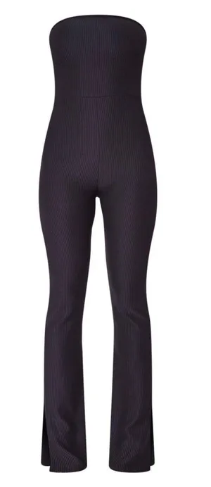 Rib Bandeau Split Hem Jumpsuit thumbnail 2
