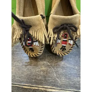 Minnetonka Beaded Thunderbird Suede Moccasins‎ Native Flats Womens Size 6.5 thumbnail 6