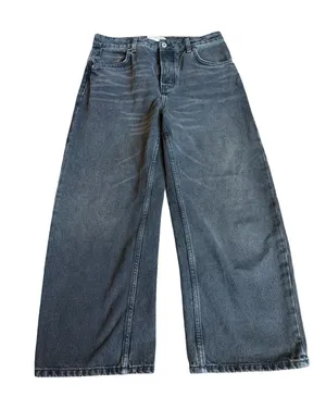 We The Free Washed Black Wide Leg Dropped Boyfriend Jeans Denim Size 28 Women's thumbnail 1