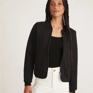 Marine Layer Corbet Quilted Bomber Jacket Black Size M Lightweight Zip Up thumbnail 2