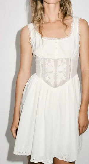 ZARA White Mini Dress thumbnail 2