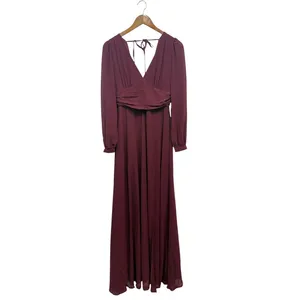 Lulus Love You So Burgundy Long Sleeve Maxi Dress size Small NWT thumbnail 3