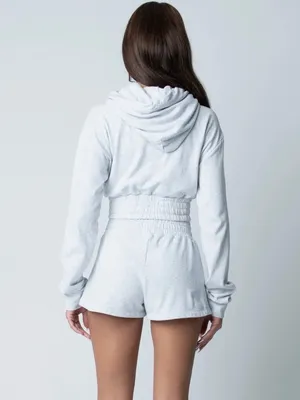 Talentless Women’s Boxing Hoodie in Ash Heather Grey thumbnail 9