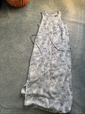 Sleeveless Light Blue Floral Midi Dress with Removable Tie. Small. BNWT. thumbnail 4