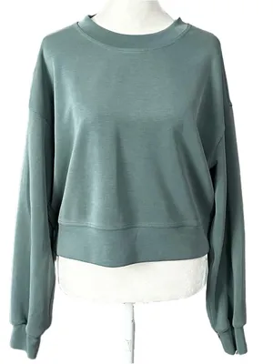 Lululemon Perfectly Oversized Crop Crew Softreme Sweatshirt Green Size 4 thumbnail 2