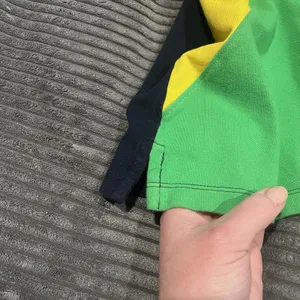 Lauren Ralph Lauren Polo Shirt Womens Small Colorblock Navy Green Yellow Active thumbnail 4