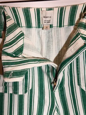 Anthropologie Maeve Colette Striped High Rise Linen Blend Wide Leg Pants Size 30 thumbnail 6