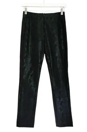 Anthropologie The Essential Skinny Pants Black Jacquard Paisley Foil Print 0 thumbnail 4