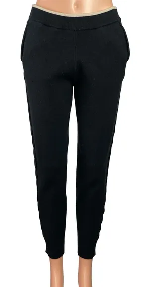 Monrow Women's Black High Waisted Pull On Pocket Tapered Jogger Pants Size S thumbnail 1