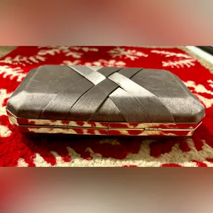 NWOT silver satin clutch by INC thumbnail 3
