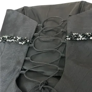 Vintage Cache Strapless Beaded Asymmetric Prom Dress Lace Up Back Evening Party thumbnail 10
