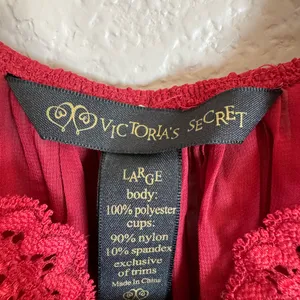 Vintage 90’s 2000’s Victoria’s Secret Chemise Sheer Burgundy with Lace & Bow L thumbnail 4